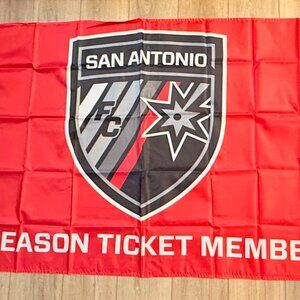 San Antonio FC Soccer Flag Season Ticket Member Exclusive Banner Red USL Logo